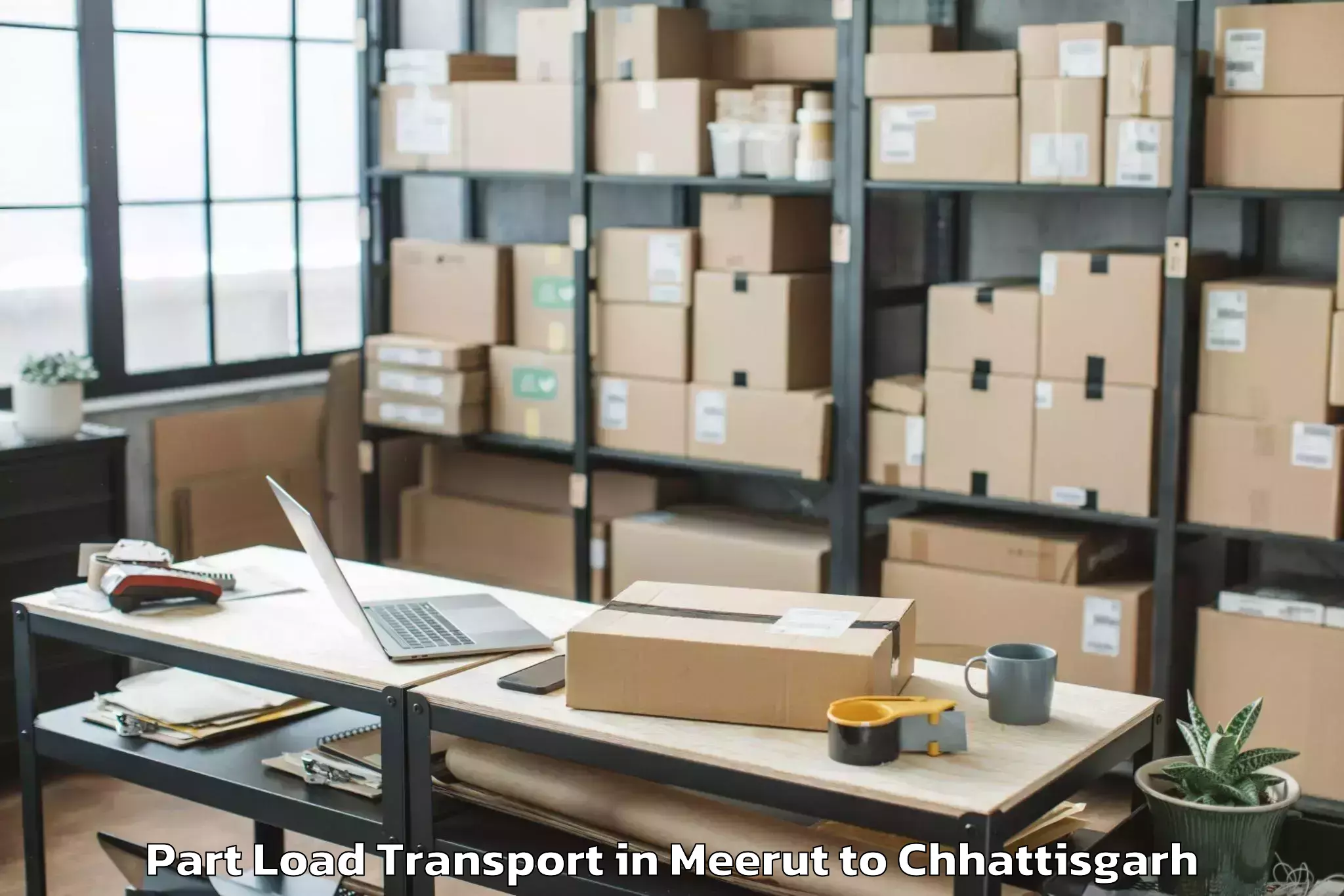 Meerut to Op Jindal University Raigarh Part Load Transport Booking